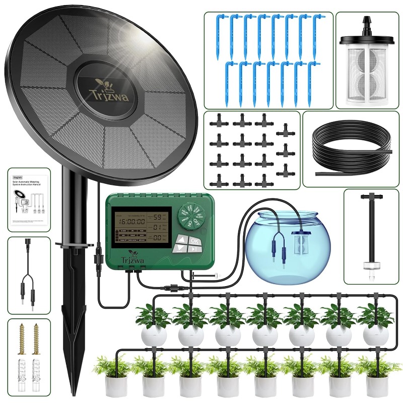 Self Watering Planter - Solarbewässerungsausrüstung, Gewächshausbewässerung, Tropfbewässerungsset mit 15 m