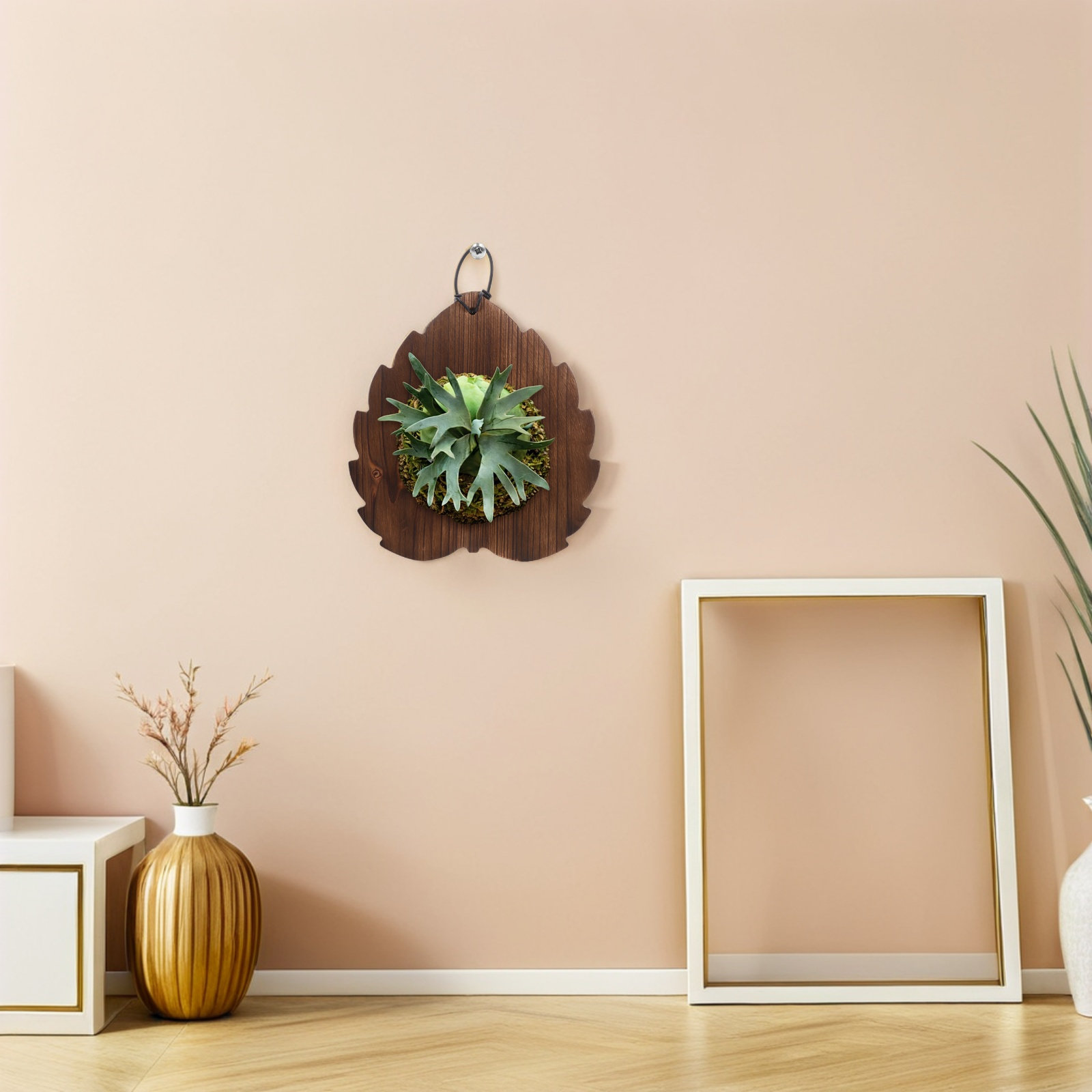 Vertical Planter - Massivholz-Wandpflanzentafel, rustikale, karbonisierte Farn-Montageplatte, hängender Pflanzbehälter