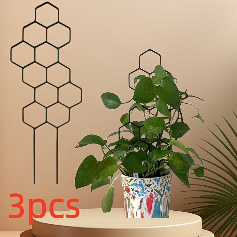 Indoor Herb Garden - 3-teiliger Pflanzenstützrahmen, Kletterständer, geeignet für Pflanzenformung/Design/Befestigung,