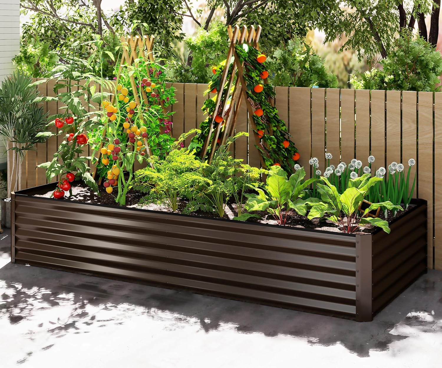 Raised Garden Bed - 8x4x1,5 Fuß Verzinktes Hochbeet, Outdoor-Pflanzkasten, Großer