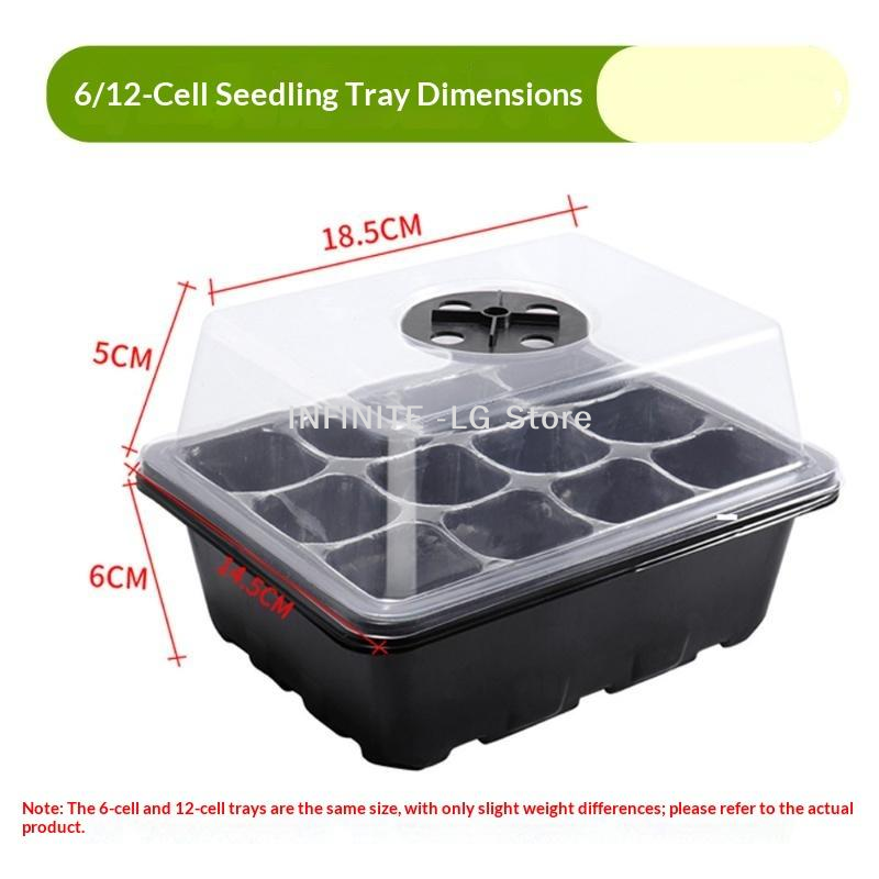 Seed Starter Tray - 6/12-Zellen-Anzuchtschale für zu Hause mit Wachstumslicht,